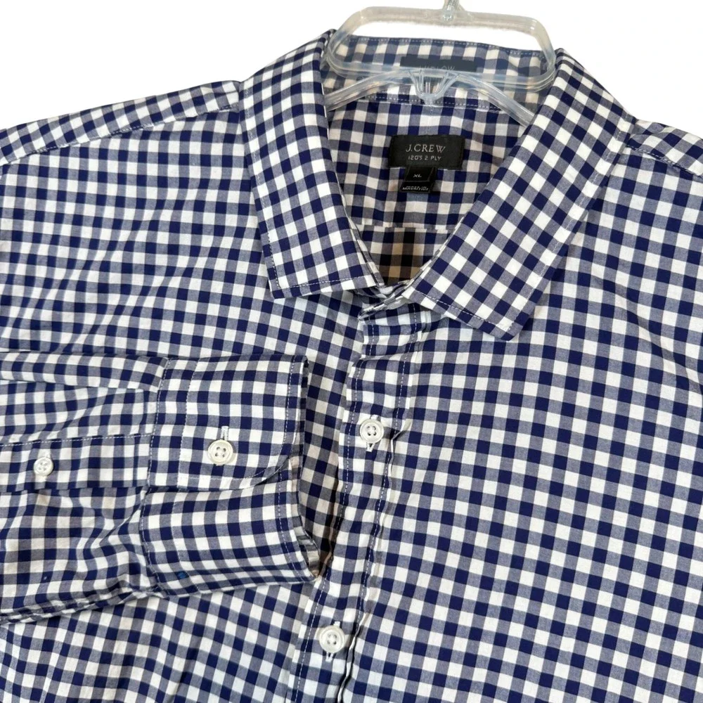 J.Crew Ludlow 120's 2-Ply XL Long Sleeve Gingham Checkered Button Down‎ Shirt
